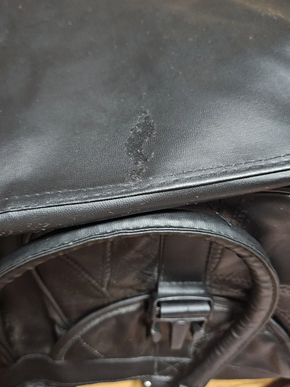 Black Leather Travel Duffel Bag